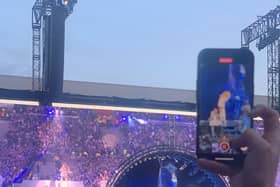 Beyonce performing at the Stadium of Light