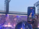 Beyonce performing at the Stadium of Light