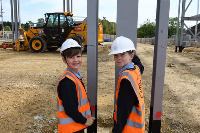  Harry, 11, and Finley, seven, of St Aloysius Catholic Primary School Academy. Photo: TWFRS. 