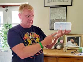 David Judd, 55, had been unpacking his clothes just hours after arriving home when he suddenly spotted the venomous arachnid.