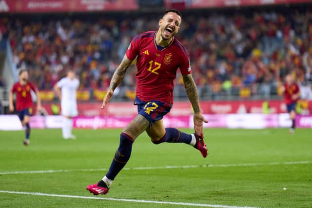 Joselu scored just minutes into his debut for Spain.