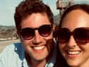 Tim Sunderland and his fiancée, Sally Biddal, in Spain.