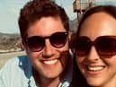 Tim Sunderland and his fiancée, Sally Biddal, in Spain.