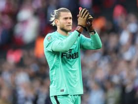 Former Liverpool goalkeeper Loris Karius at Newcastle United. (Photo by ADRIAN DENNIS/AFP via Getty Images)