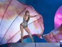 US singer-songwriter Taylor Swift performs onstage on the first night of her "Eras Tour" at AT&T Stadium in Arlington, Texas, on March 31, 2023. (Photo by SUZANNE CORDEIRO / AFP) (Photo by SUZANNE CORDEIRO/AFP via Getty Images)