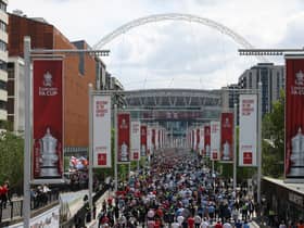 A fan was arrested at Wembley yesterday for wearing an offensive Hillsborough shirt