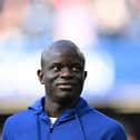 Chelsea’s French midfielder N’Golo Kante reacts at the end of the English Premier League football match  (Photo by JUSTIN TALLIS/AFP via Getty Images)