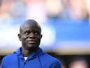 Chelsea’s French midfielder N’Golo Kante reacts at the end of the English Premier League football match  (Photo by JUSTIN TALLIS/AFP via Getty Images)