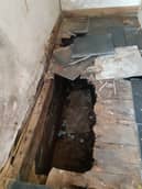 Flooring that has fell through