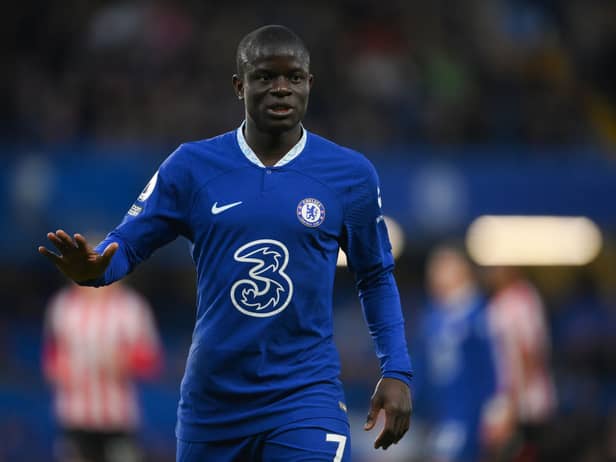 Ngolo Kante of Chelsea looks on during the Premier League match between Chelsea (Photo by Mike Hewitt/Getty Images)