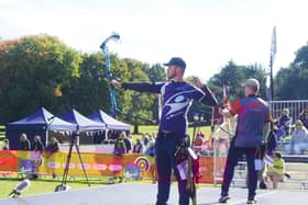 Dillon at a archery competition