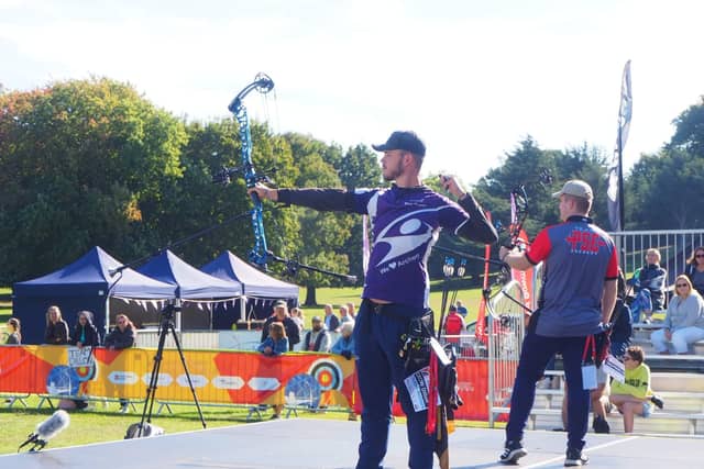 Dillon at a archery competition
