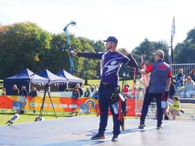 Dillon at a archery competition