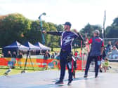 Dillon at a archery competition