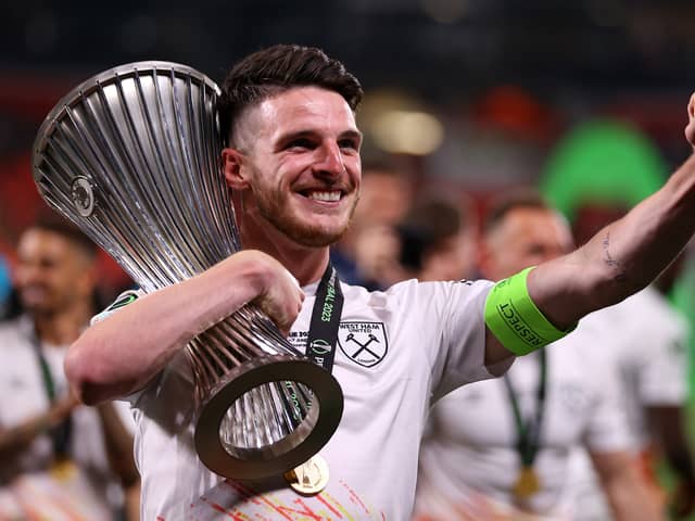 Declan Rice may not leave The London Stadium this summer (Image: Getty Images)