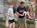 Rebecca’s partner and their kid at Centre Parcs in Belgium. 