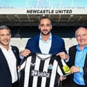 (L-R) Peter Silverstone, CCO at Newcastle United; Ibrahim Mohtaseb, Senior Vice President at Sela; Darren Eales, CEO at Newcastle United.