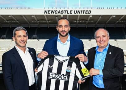 (L-R) Peter Silverstone, CCO at Newcastle United; Ibrahim Mohtaseb, Senior Vice President at Sela; Darren Eales, CEO at Newcastle United.