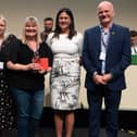 From left to right; Andrea Egan – UNISON President, Lorraine Thompson – Vice chair, UNISON Local Government Service Group, Martine Horner - Winner, Lisa Nandy – Shadow Communities Secetary and Glen Williams – National Chair, UNISON Local Government Service Group - credit Marcus Rose