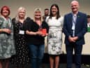 From left to right; Andrea Egan – UNISON President, Lorraine Thompson – Vice chair, UNISON Local Government Service Group, Martine Horner - Winner, Lisa Nandy – Shadow Communities Secetary and Glen Williams – National Chair, UNISON Local Government Service Group - credit Marcus Rose