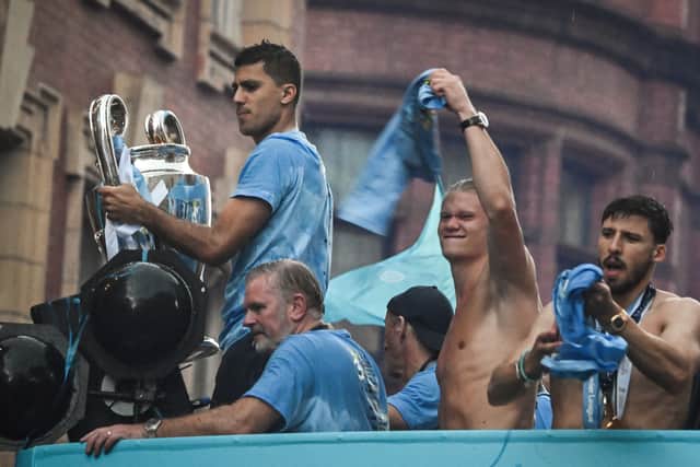 Rodri with the Champions League trophy. 
