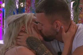 Molly Marsh and Zachariah Noble share a kiss during Love Island’s ninth episode.