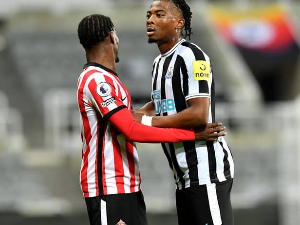 Newcastle United striker Isaac Westendorf in action against Sunderland last season.