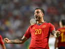 Former Newcastle United striker Joselu celebrates his winner.