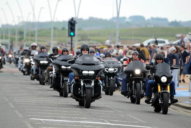 Motorcycle parade at South Shields Armed Forces Day