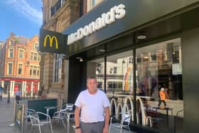 Wayne Simpson, who had his burger stolen by a seagull in King Street, South Shields.