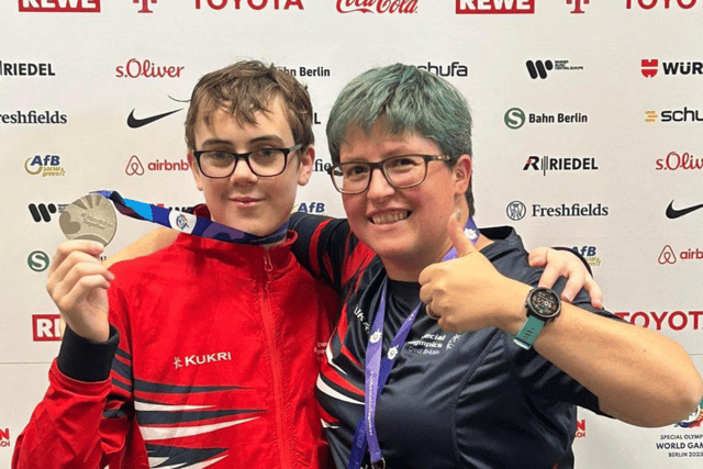 Nicholas Balls won silver in the 800m Freestyle Swimming event at the 2023 Special Olympics World Summer Games. Photo: Other 3rd Party. 