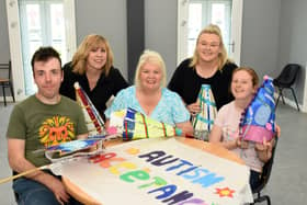 Pictured left to right are Daniel Povey, Claire Finlay, Deputy Leader Coun. Audrey Huntley, Rachel Hull Project Co-ordinator at AutismAble