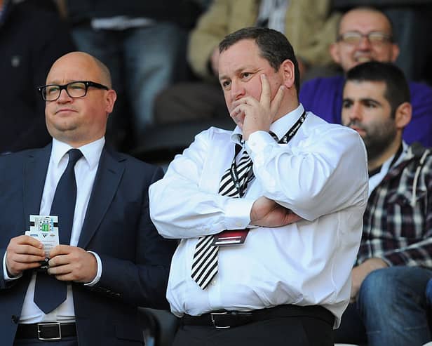 Then-Newcastle United managing director Lee Charnley, left, and owner and Mike Ashley in 2014.