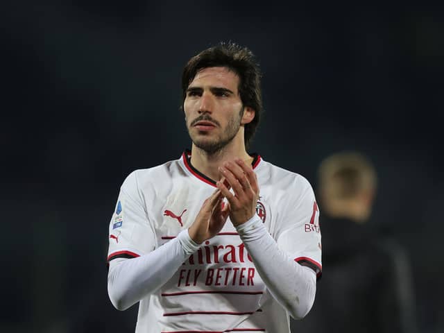 AC Milan midfielder Sandro Tonali is set to join Newcastle United. (Photo by Gabriele Maltinti/Getty Images)