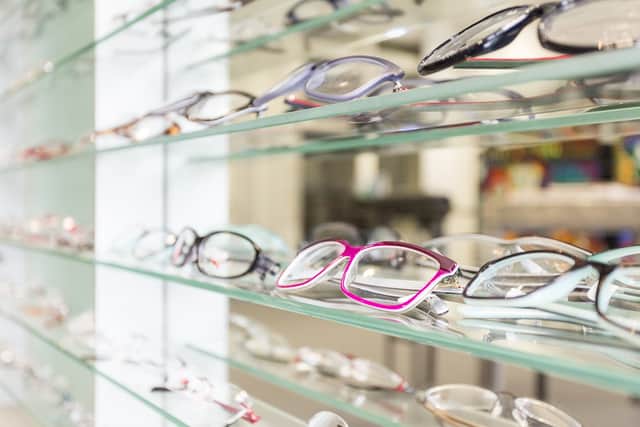 Glasses in opticians