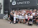 Karl Newton Memory Walk getting ready to leave outside St James’ Park (Photo: Marie Scott)