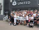 Karl Newton Memory Walk getting ready to leave outside St James’ Park (Photo: Marie Scott)