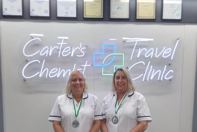 Deborah and Angela have worked at the pharmacy for 40 years