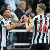 Newcastle United duo Jacob Muphy (left) and Sean Longstaff (right). (Photo by LINDSEY PARNABY/AFP via Getty Images)