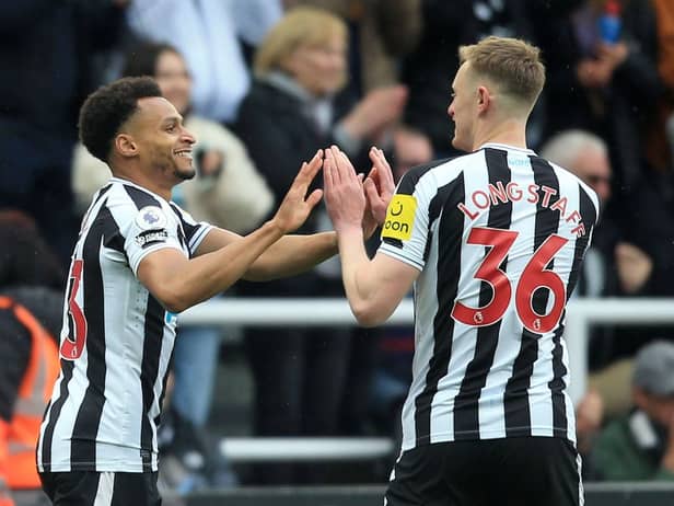 Newcastle United duo Jacob Muphy (left) and Sean Longstaff (right). (Photo by LINDSEY PARNABY/AFP via Getty Images)