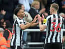 Newcastle United duo Jacob Muphy (left) and Sean Longstaff (right). (Photo by LINDSEY PARNABY/AFP via Getty Images)
