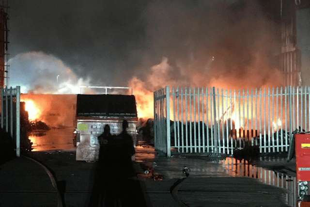 Fire crews were called to the Bede Industrial Estate during the early hours of Sunday, July 2. Photo: TWFRS. 