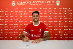 Dominik Szoboszlai new signing for Liverpool at AXA Training Centre on July 02, 2023 in Kirkby, England. (Photo by Andrew Powell/Liverpool FC via Getty Images)