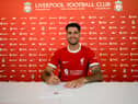 Dominik Szoboszlai new signing for Liverpool at AXA Training Centre on July 02, 2023 in Kirkby, England. (Photo by Andrew Powell/Liverpool FC via Getty Images)