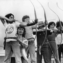 Young archers of Ashley Road Junior School, take aim in 1981 with help from Mrs James. Left to right are: Ken Geen, 10; Wayne Thompson, 10; James Lynch, 10; Gillian Mennie, 11; Lee Reed, 11; Sharon Lynn, 11. Photo: Shields Gazette