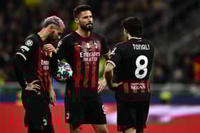 Olivier Giroud at AC Milan alongside current Newcastle United midfielder Sandro Tonali.  