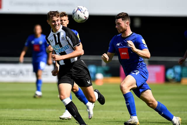 Newcastle United striker Cameron Ferguson, son of Duncan, in action for the club two years ago. (Pic: National World)