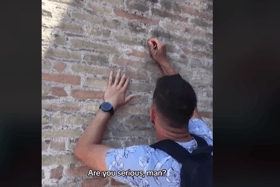 UK tourist, reportedly named Ivan Dimitrov, said he did not know Rome’s Colosseum was ‘so old’. 