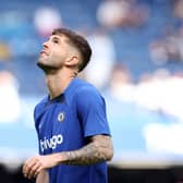  Christian Pulisic of Chelsea looks on during the warm up prior to the Premier League match between Chelsea FC and Newcastle United 