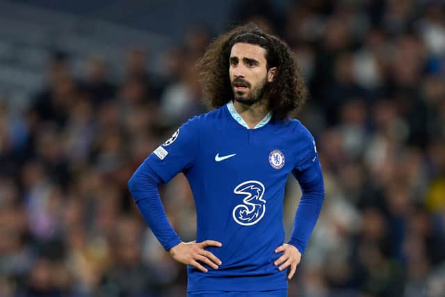 Marc Cucurella of Chelsea FC looks on during the UEFA Champions League quarterfinal first leg match (Photo by Angel Martinez/Getty Images)